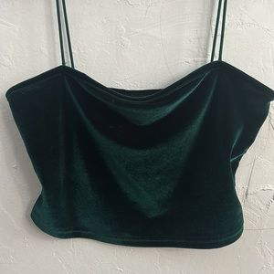 green velvet crop top